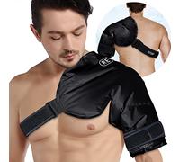 REVIX XL - Bolsa de hielo de gel reutilizable para dolor, hinchazón, tendinitis y cirugía, compresión de hombro duradera, negro