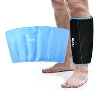 REVIX XL Bolsa de hielo en gel para pantorrilla y espinilla para lesiones, manga de compresión de terapia de frío para hinchazón, hematomas y esguinces, alivio del dolor de espinilla (1 paquetes)