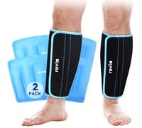 REVIX XL Bolsa de hielo en gel para pantorrilla y espinilla para lesiones, manga de compresión de terapia de frío para hinchazón, hematomas y esguinces, alivio del dolor de espinilla (2 paquetes)