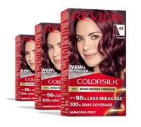 Revlon ColorSilk con complejo reparador de enlaces, color borgo a, tinte permanente para el cabello, cobertura de canas al 100 %, sin amon aco, q