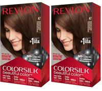 REVLON COLORSILK PERMANENT HAIR COLOUR MEDIUM RICH BROWN 47 (Paquete de 2)