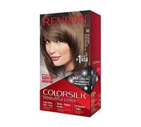 Revlon Colorsilk, Tinte Pelo Mujer Permanente - 50 Castaño Claro Cenizo | Coloración Permanente, Sin Amoníaco, Con Keratina, Color Intenso de larga duración, Resultado Natural y Brillante