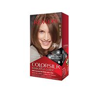 Revlon Colorsilk, Tinte Pelo Mujer Permanente - 51 Castaño Claro | Coloración Permanente, Sin Amoníaco, Con Keratina, Color Intenso de larga duración, Resultado Natural y Brillante