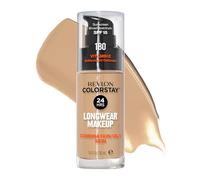REVLON ColorStay Base de Maquillaje, piel Mixta/Grasa, 180 SAND BEIGE | Larga duración de 24H, resistente al calor, al sudor, a la humedad y al agua. Cobertura media-alta construible. Con SPF 15.