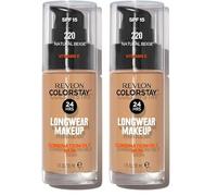 REVLON - ColorStay Base de Maquillaje SPF 15, con Vitamina E, Cobertura Media-Alta, Larga Duración, Acabado Mate, Resistente al Agua, para Piel Mixta-Grasa, Tono 220, Natural Beige - 30 ml