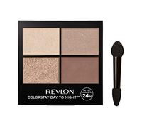 REVLON ColorStay Day to Night Eyeshadow Quad, Paleta sombras, 500 Addictive | Paleta de 4 tonos combinados con una fórmula en polvo que se desliza suavemente y aporta color intenso. Dura hasta 16H.