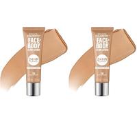 Revlon ColorStay Face & Body Glow Lotion, Loción hidratante bronceadora para rostro y cuerpo, 24h de hidratación, iluminador facial, 110 Glow Through It (Paquete de 2)