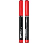 Revlon ColorStay Matte Lite Crayon Pintalabios acabado mate de color itenso a prueba de manchas Gama Rojos y Corales Tono 009 Ruffled Feathers (Paquete de 2)