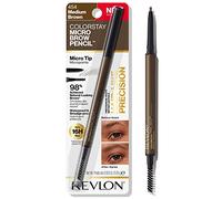 Revlon ColorStay Micro - Bolígrafo para cejas con cepillo de bobina integrado, aceite de argán y marula, impermeable, resistente a las manchas, 454 marrón medio, paquete de 1