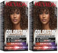 Revlon Colorstay Tinte Pelo Mujer, Coloración Permanente de larga duración, Incluye mascarilla potenciadora del color, Hasta 8 semanas de color, Tono 5.12 Castaño Glacial (Paquete de 2)