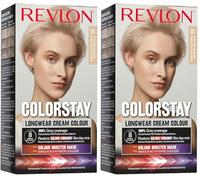 Revlon Colorstay Tinte Pelo Mujer, Coloración Permanente de larga duración, Incluye mascarilla potenciadora del color, Hasta 8 semanas de color, Tono 01 Rubio Extra Claro Ceniza (Paquete de 2)