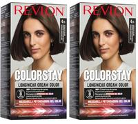 Revlon Colorstay Tinte Pelo Mujer, Coloración Permanente de larga duración, Incluye mascarilla potenciadora del color, Hasta 8 semanas de color, Tono 4.15 Chocolate Helado (Paquete de 2)