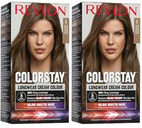 Revlon Colorstay Tinte Pelo Mujer, Coloración Permanente de larga duración, Incluye mascarilla potenciadora del color, Hasta 8 semanas de color, Tono 6 Rubio Oscuro (Paquete de 2)