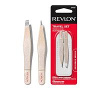 Revlon Designer Series - Juego de mini pinzas, kit de herramientas de depilación con mini pinzas de punta inclinada y punta puntiaguda, portátil y fácil de usar, fabricado con acero inoxidable de