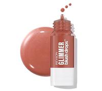 REVLON Glimmer Blush Drops, Colorete liquido para mejillas, Acabado atercipelado con una sola gota, Pigmentación alta, 101 Coralicious