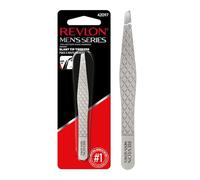 Revlon Pinzas para depilación de cejas, serie masculina, pinzas de alta precisión para hombres, agarre 60% más grande, acero inoxidable (paquete de 1)
