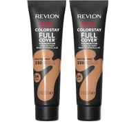 Revlon Revlon ColorStay Full Cover Base de Maquillaje SPF10 (#330 Natural Tan) 40 g (Paquete de 2)