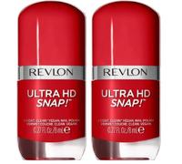 Revlon Ultra HD Snap! Esmalte de uñas de secado rápido. Alta cobertura en una sola pasada. Fórmula Vegana (Tono #030 Cherry On Top) - 8ml (Paquete de 2)