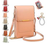 Revlrostre Anti-Theft Leather Bag, Women's Portable Touchscreen Phone Crossbody Bag with Strap (D)