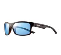 Revo Crawler: Filtros polarizados UV, anteojos de sol rectangulares de alto rendimiento, marco de tortuga negro mate con lentes azul agua (RE 1027)
