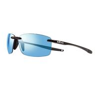 Revo Gafas de sol Descend N: Filtros de lentes polarizados UV, montura rectangular sin montura, montura negra con lente azul agua