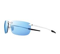 Revo Gafas de sol Descend Z: lente polarizada sin montura con patillas de acero inoxidable, montura de cromo satinado con lente azul agua
