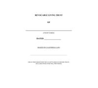 REVOCABLE LIVING TRUST OF ___________________________________ (Your Names)