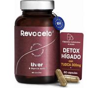 Revocelo TUDCA 300 mg - Complejo para Hígado y Tiroides | con Cardo Mariano, Colina, Glutatión y Selenio, Resistentes al Ácido, L-Glutatión Liposomal, Vegano, 60 Cápsulas