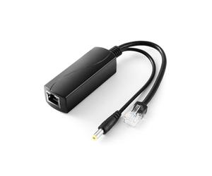REVODATA 2.5G PoE Splitter Gigabit 36W 12V/3A, Conector DC 5.5 * 2.1mm, Conversión de PoE a Salida DC 12V/3A, Ethernet 2.5Gbps Compatible con IEEE802.3bt, Plug and Play (PS5712BG)