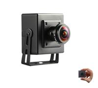 REVODATA 4MP Mini PoE Cámara IP, Pequeña cámara PoE de Seguridad Interior 1.7mm Lente Ojo de pez 170° Ángulo de visión P2P Vista remota,H.265/H.264 Detección de Movimiento (I706-3-P-HS4)