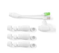 REVODATA Distribuidor PoE impermeable, 2 entradas PoE y 2 salidas PoE por 1 cable, funciona con cámara PoE, compatible con modos A y B (WCP102)