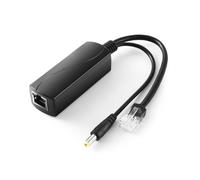 REVODATA Divisor PoE 2.5G 24V/1A, Conector DC 5.5x2.1mm, Conversión de 48V PoE a Salida DC 24V/1A 24W, Ethernet 2.5Gbps Cumple con IEEE802.3af/at, Plug and Play para Cámaras IP, Hogar Inteligente (PS5