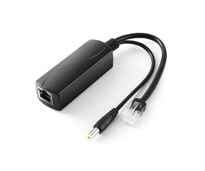REVODATA Divisor PoE 2.5G 24V/1A, Conector DC 5.5x2.1mm, Conversión de 48V PoE a Salida DC 24V/1A 24W, Ethernet 2.5Gbps Cumple con IEEE802.3af/at, Plug and Play para Cámaras IP, Hogar Inteligente (PS5