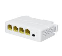 REVODATA Extensor PoE Gigabit 3 Puertos, 10/100/1000 Mbps PoE Repetidor 100/250 Metros Extender, IEEE802.3af/at 3 PoE Salida, Plug and Play, Amplificador PoE Montaje en Pared/Carril DIN (POE5005G-V2)
