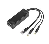 REVODATA Gigabit Divisor PoE con doble salida CC, compatible con IEEE 802.3af/at, 10/100/1000 Mbps, CC 5,5 x 2,1 mm, conector de 12 V, 2,5 A máximo, salida de 30 W, Plug and Play (PD3006G)