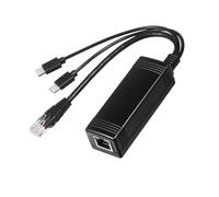 REVODATA Gigabit Divisor PoE con Doble Salida Tipo C, Salida USB-C Total de 5 V/4 A máx., IEEE 802.3af/at, 10/100/1000Mbps, Plug and Play (PD3010G)