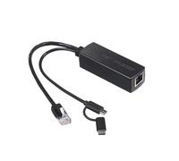 REVODATA Gigabit PoE Splitter con Micro-USB y tipo C, 5V/3A Max, cumple IEEE 802.3af/at, 10/100/1000Mbps, Plug and Play para cámara IP (PD3011G)