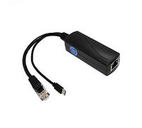 REVODATA Gigabit PoE Splitter Micro USB 5V/2.4A, Salida de 48V a 5V/2.4A, 10/100/1000Mbps, Activo IEEE802.3af/at, Adaptador para Pi 3B/3B+/Dispositivos USB (USB0502G)