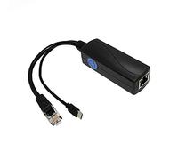 REVODATA Gigabit PoE Splitter Micro USB 5V/3A, Salida de 48V a 5V/3A, 10/100/1000Mbps Activo IEEE802.3af/at, Adaptador para Pi 3B/3B+/Dispositivos USB (USB0503G)