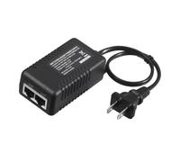 REVODATA Inyector PoE de 48 V 2.5 G, salida PoE 48V/0.5A con cable estadounidense, salida PoE+ pasiva, 10/100/1000/2500 Mbps, distancias de hasta 100 m, adaptador PoE Plug and Play (POE4805-2.5G)