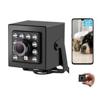 REVODATA Mini 5MP PoE Cámara Vigilancia,940nm Invisible IR Visión Nocturna, 3.6mm Lens(75° FOV), 5 Megapixels@20fps, Cámara IP Ultra HD Interiores para Seguridad Hogar CCTV, Visión Remota(I708-POE)