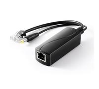REVODATA PoE Divisor Gigabit 12V/2A, DC 5.5 * 2.1mm Enchufe PoE a DC 12V/2A Salida, Gigabit Ethernet Cumple IEEE802.3af/at, Plug and Play para cámara IP