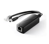 REVODATA PoE Divisor Gigabit 12V/2A, DC 5.5 * 2.5mm Enchufe Compatible con DC 5.5 * 2.1mm, Salida PoE a DC 12V/2A, Gigabit Ethernet Cumple IEEE802.3af/at, Plug and Play