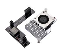 REVODATA PoE HAT 5V Salida para Raspberry Pi 5, con enfriador integrado, módulo de alimentación a través de Ethernet compatible con IEEE 802.3af/at, compatible con Gigabit/Fast Ethernet, protección