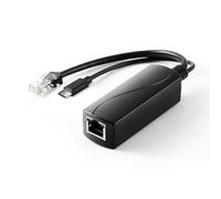 REVODATA PoE Splitter Gigabit 36W 12V/3A, PoE a Salida Type-C 12V/3A, Ethernet Gigabit Compatible con IEEE802.3bt, Plug and Play