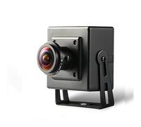 REVODATA Small Mini Fisheye PoE Cámara IP, HD 5MP de Seguridad pequeña para Interiores Lente de 1.7mm Ángulo de visión de 180° P2P Cámara de Video CCTV con Vista remota H.265 (I706-3-POE-HS)