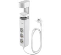 revolt enchufe: Toma de corriente de mesa triple, blanco, Con abrazadera de tornillo, 2x USB-C con Power Delivery de hasta 20 vatios (regleta múltiple USB, regleta múltiple, triple)