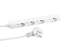 revolt Regletas - Euro Distribuidor: 4 veces- Regleta de enchufes, para enchufes europeos, 230 Volt, hasta 2.300 vatios / 10 A (Enchufe europeo Distribuidor plano, Euro Enchufe plano)