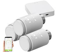 Revolt termostato inalámbrico para calefacción: Set de 3 Termostatos de radiador de diseño con Puerta de Enlace Wi-Fi, programable, Bluetooth (termostato, Bluetooth, Regulable para calefacción)