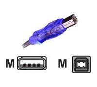 Revoltec USB-cable (USB-A - USB-B) azul 1,8 m